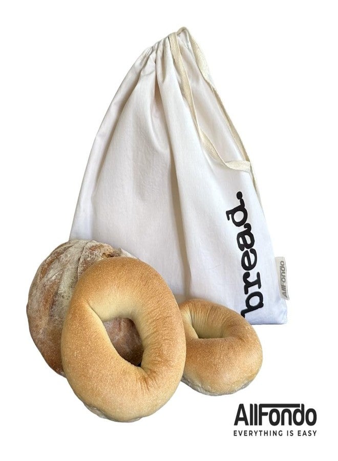 ALLFONDO XXL Reusable Sourdough Bread Bag | Beeswax Bags for Homemade Bread | Cotton Beeswax Lined bags for Sourdough | Storage Accessories | White (2 Layers) - Image 2